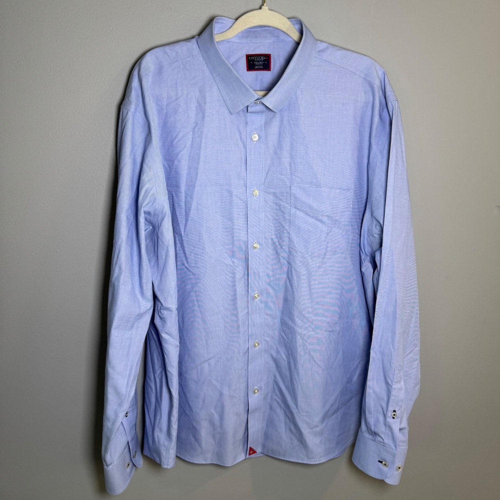 UNTUCKit MLB Chicago Cubs Shirt Mens 3XL Blue Wrinkle Free Cotton Button Down